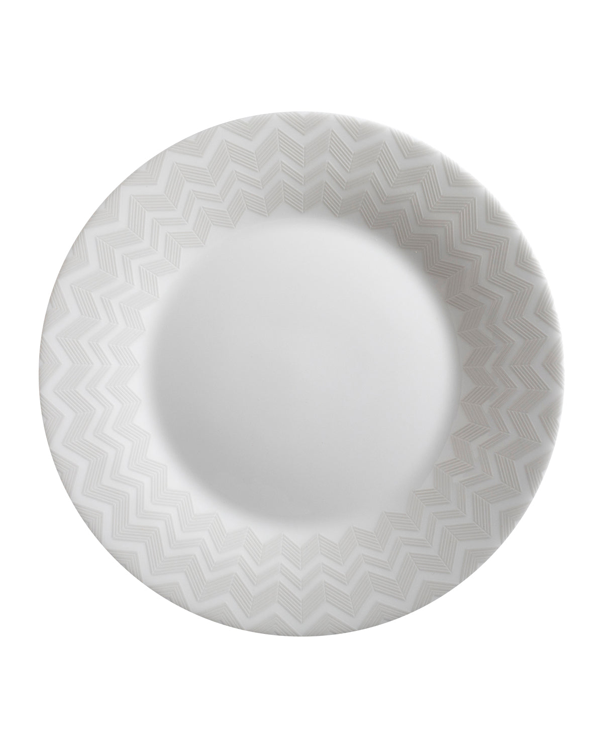 Dessert Plates ZIG ZAG Set of 6  White diam. 8.5"